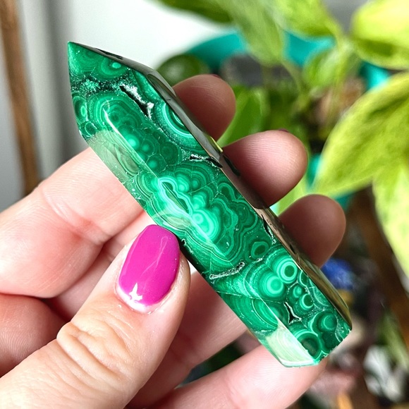 Other - 💚Top Quality Polished Malachite Eyes Crystal Tower Point💚